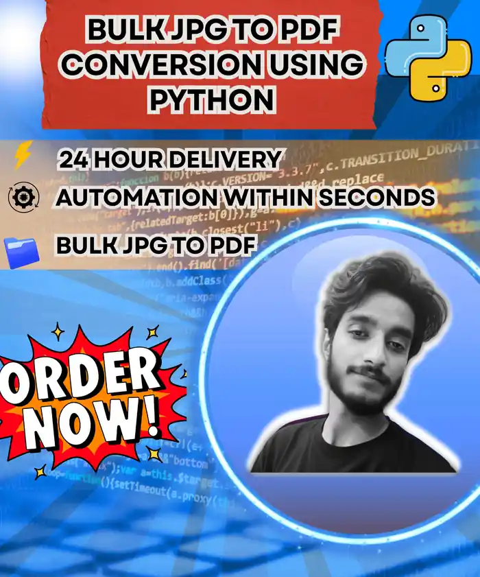 I can Bulk JPG to PDF Conversion via Python Automation & Scripting