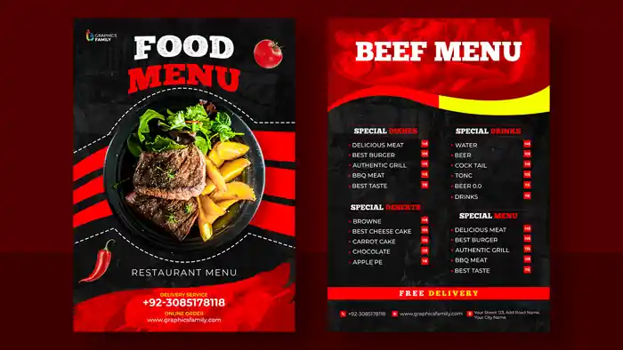 I can do an amazing menu design, food menu, restaurant menu designs.