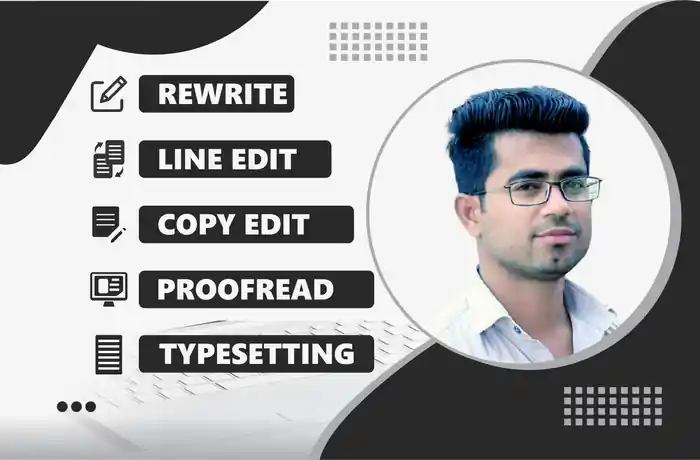 I can rewrite, ghostwrite, copyedit, proofread, line edit or typeset a book