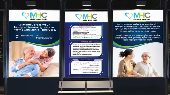 I can roll up banner, pull up banner, yard sign, billboard, signage design
