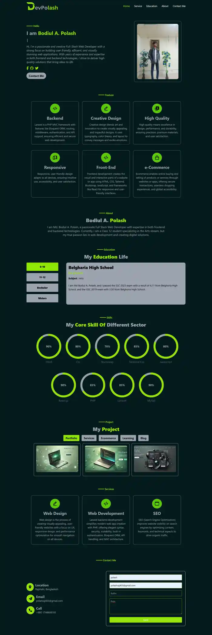 I can create a responsive React frontend with Tailwind CSS and clean UI
