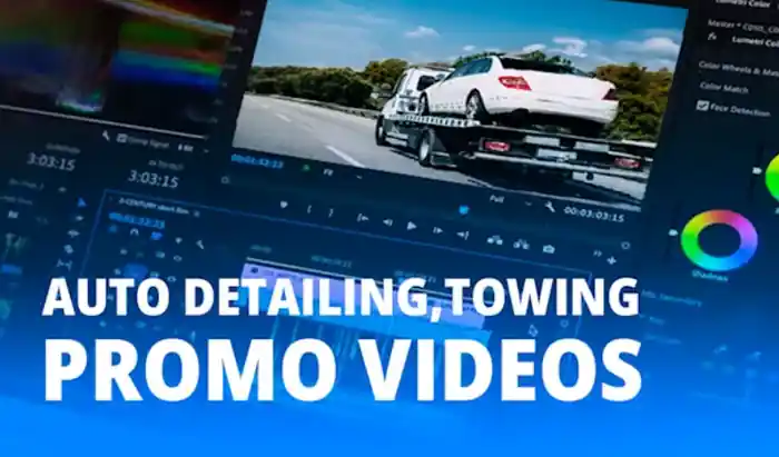 I can do auto detailing, car wash, body repair towing promo videos