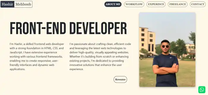 I can Develop websites using html css js and ract.js