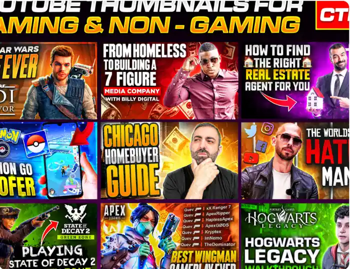 I can design scroll-stopping, eye-catching youtube thumbnails