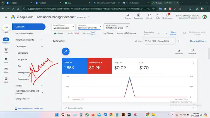 I can be your google ads manager