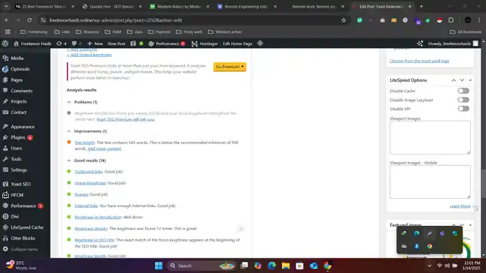 I can do onpage and technical SEO optimization for your wp website