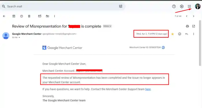 I can fix google merchant center suspension misrepresentation issue