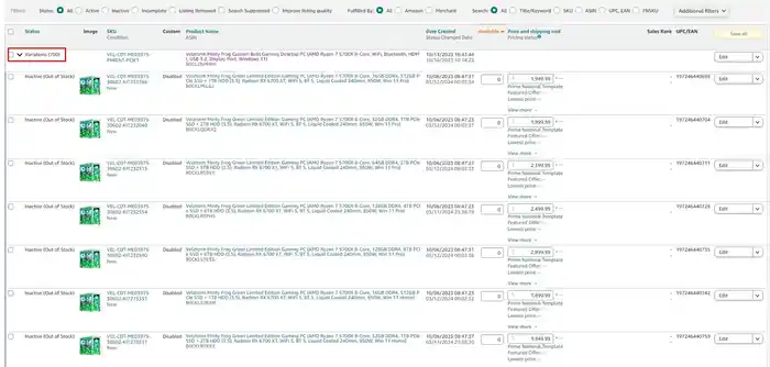 I can create amazon variation listing or fix variation issues
