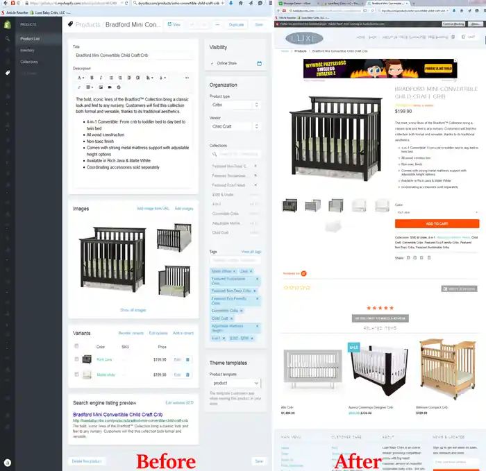 I can upload products to Shopify & Woocommerce & others e-commerce site fast