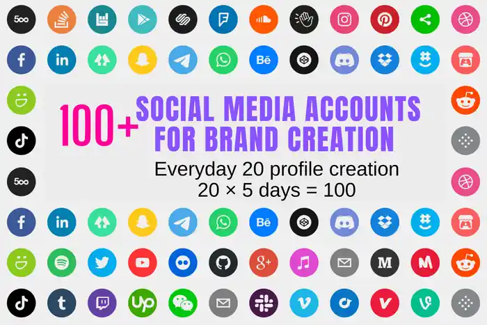 I can Create 100 Social Media Profile Backlinks For Brand Creation