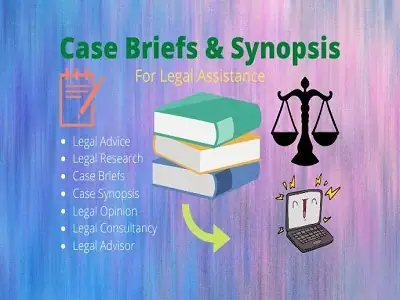 I can provide legal briefs, case research, and law summaries for court trial