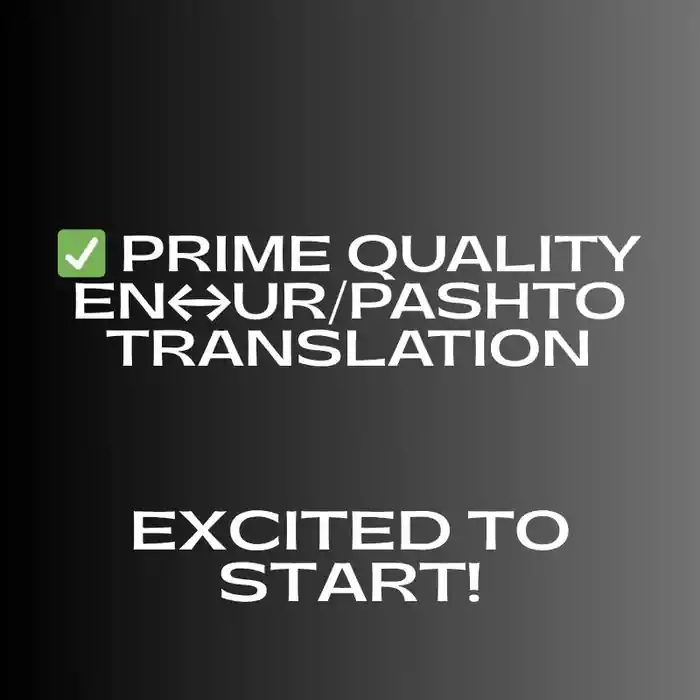 I can English to Pashto Translator | Trusted by Professionals