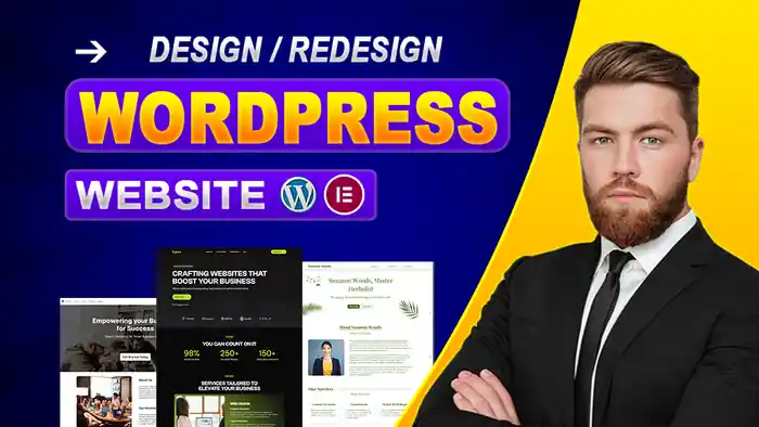 I can design, redesign responsive wordpress website using elementor