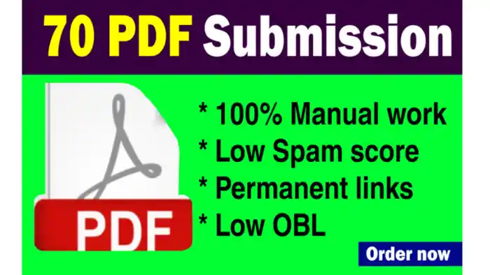 I can 70 PDF Submission to high da document sharing sites permanent backlink