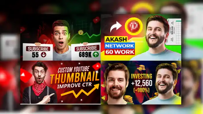 I can design attractive clickbait 2 YouTube Thumbnail within 2 hours