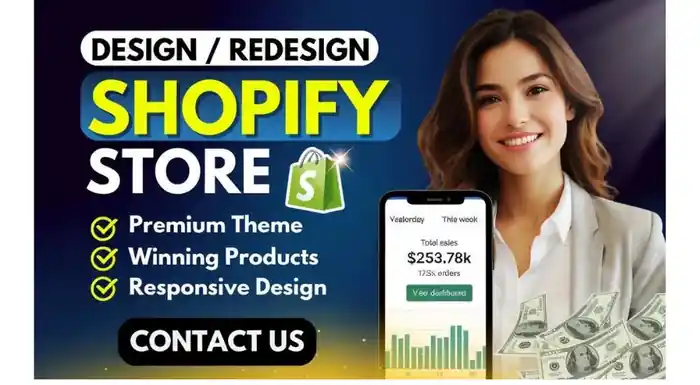 I can design, redesign shopify store, shopify dropshipping store
