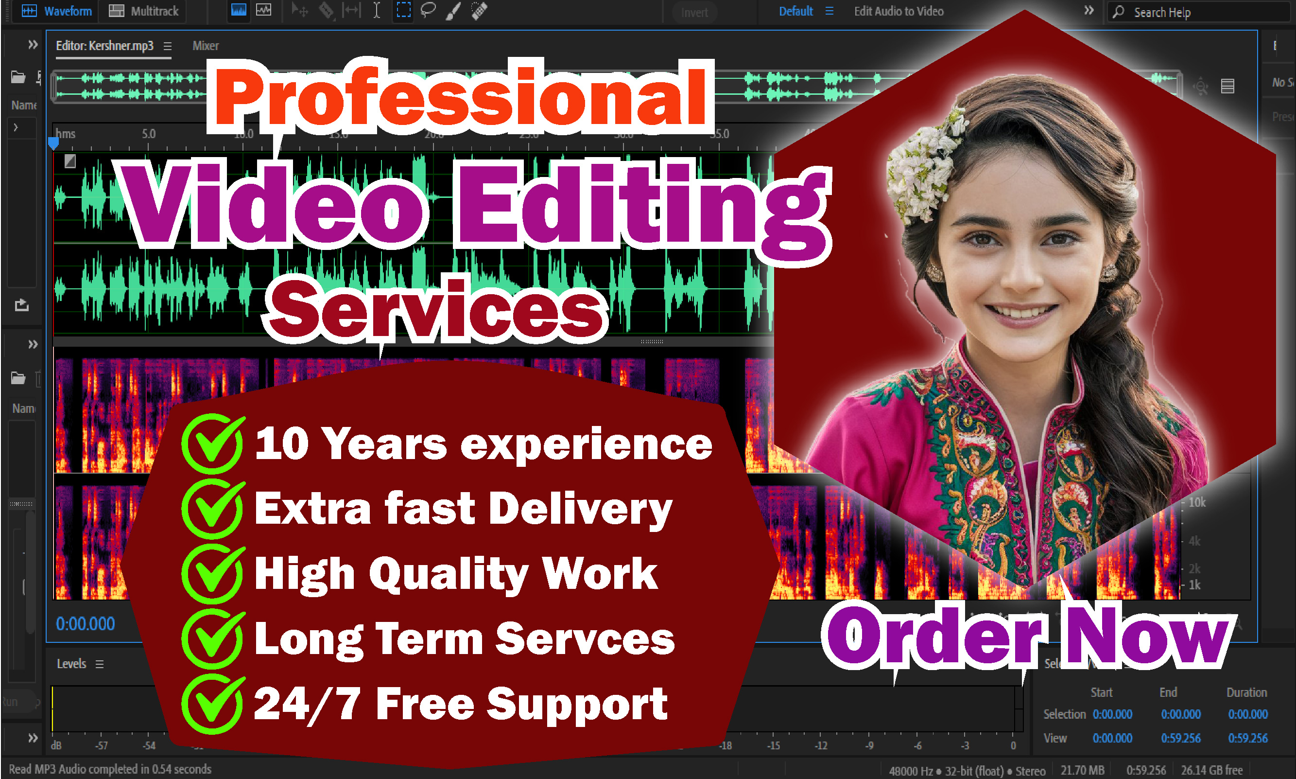 I can edit correct or fix your audio or voice in 24 hours