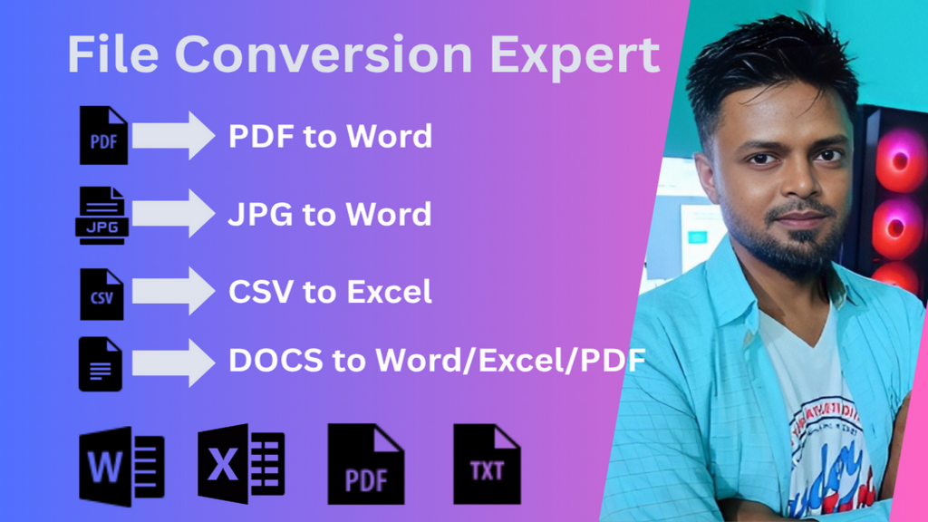 I can do convert PDF or Image to word/Excel with OCR and formatting