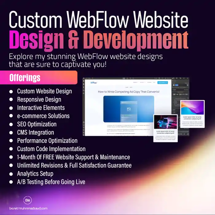 I can design & develop high-converting, responsive Webflow websites