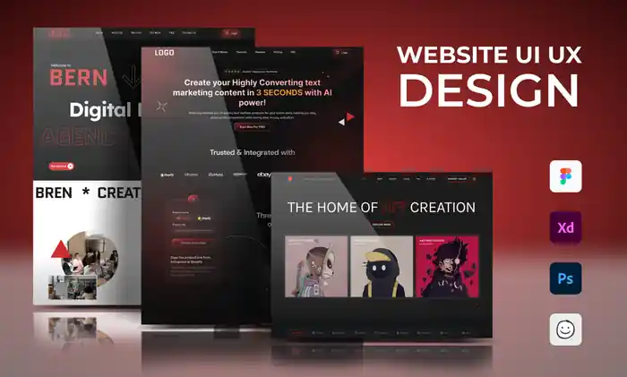 I can do website ui ux design, figma website design and landing page design 