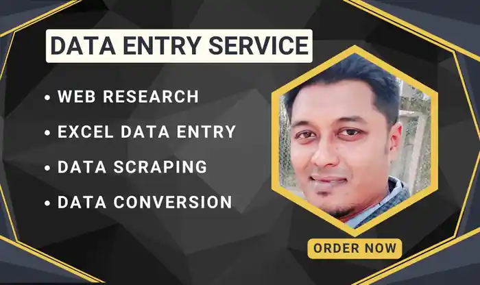 I can Do Data entry web research data mining data collecting product listing