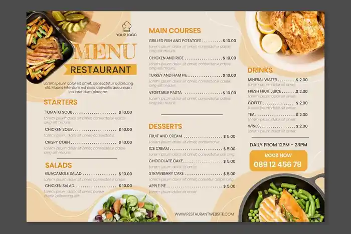 I can I will do an amazing menu design, food menu, restaurant menu design