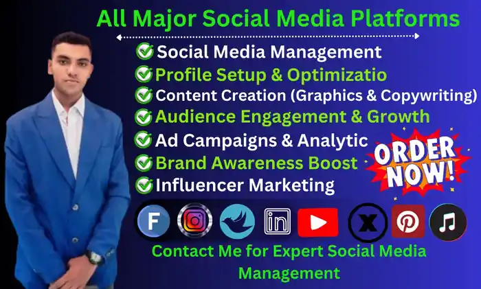 I can I Will Manage & Grow Your Social Media on Any Platform Professionally