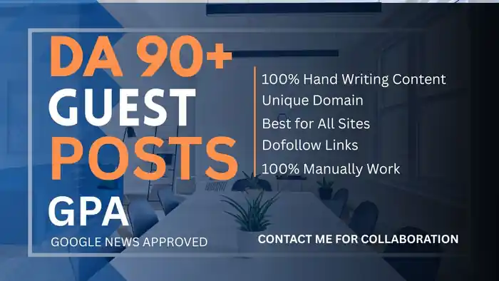 I can do manual guest post on da 60 to 90 dofollow backlinks unique domain