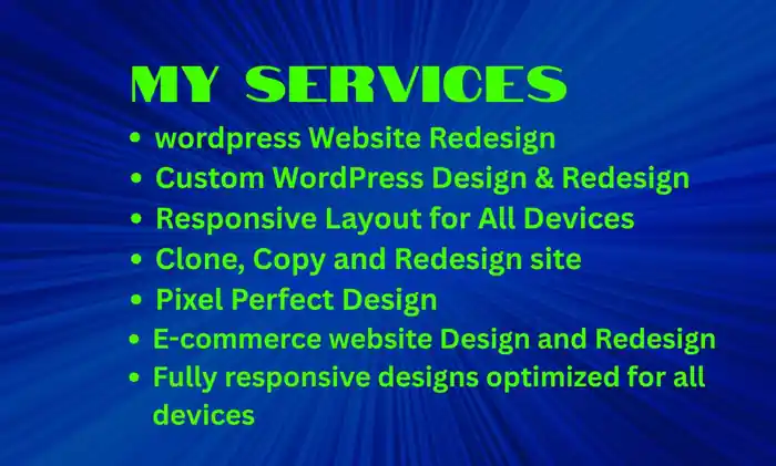 I can build design, redesign and clone wordpress website with elementor pro