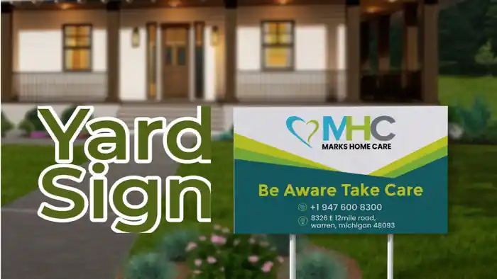 I can roll up banner, pull up banner, yard sign, billboard, signage design