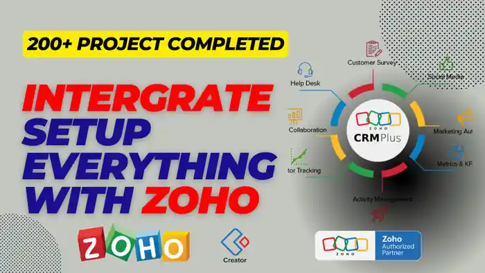 I can Do anything related to Zoho One Applications like CRM, Cteator for app