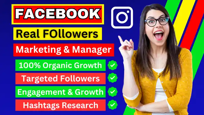 I can do facebook page and profile manage organic real followers increase