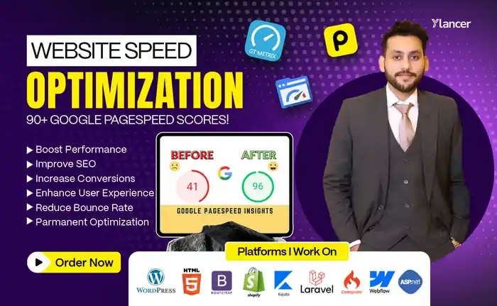 I can optimize your website performance for gtmetrix and google pages