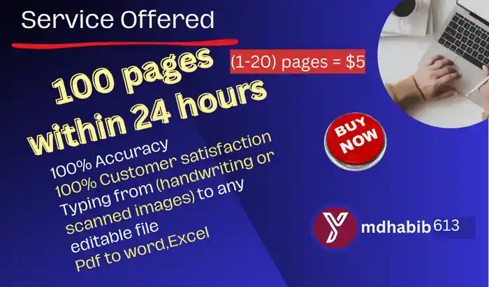 I can do fast typing, pdf to word, virtual assistant.
