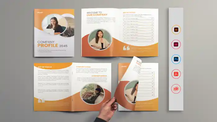 I can design annual report, company profile, bifold, trifold, brochures